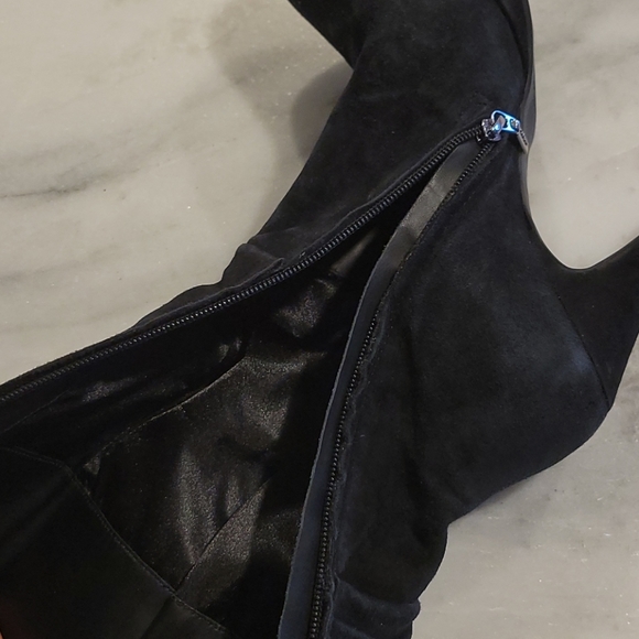 Geox black suede platform boots, size 41 - Picture 4 of 6